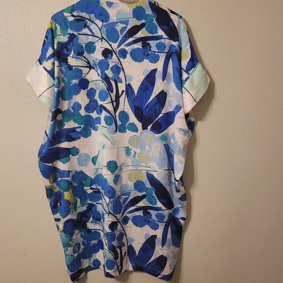 Natori‎ Oversize Beach Cover Up Womens XS Floral Beachy Sheer Lightweight - Picture 2 of 8